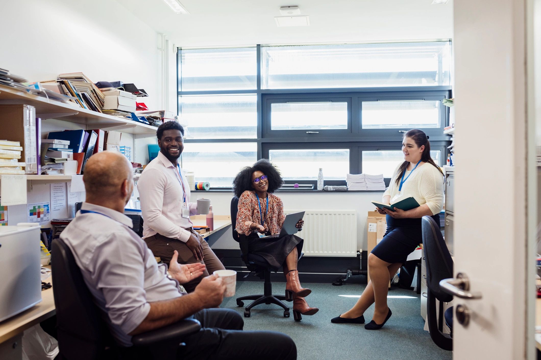 Professionals collaborating in a business meeting