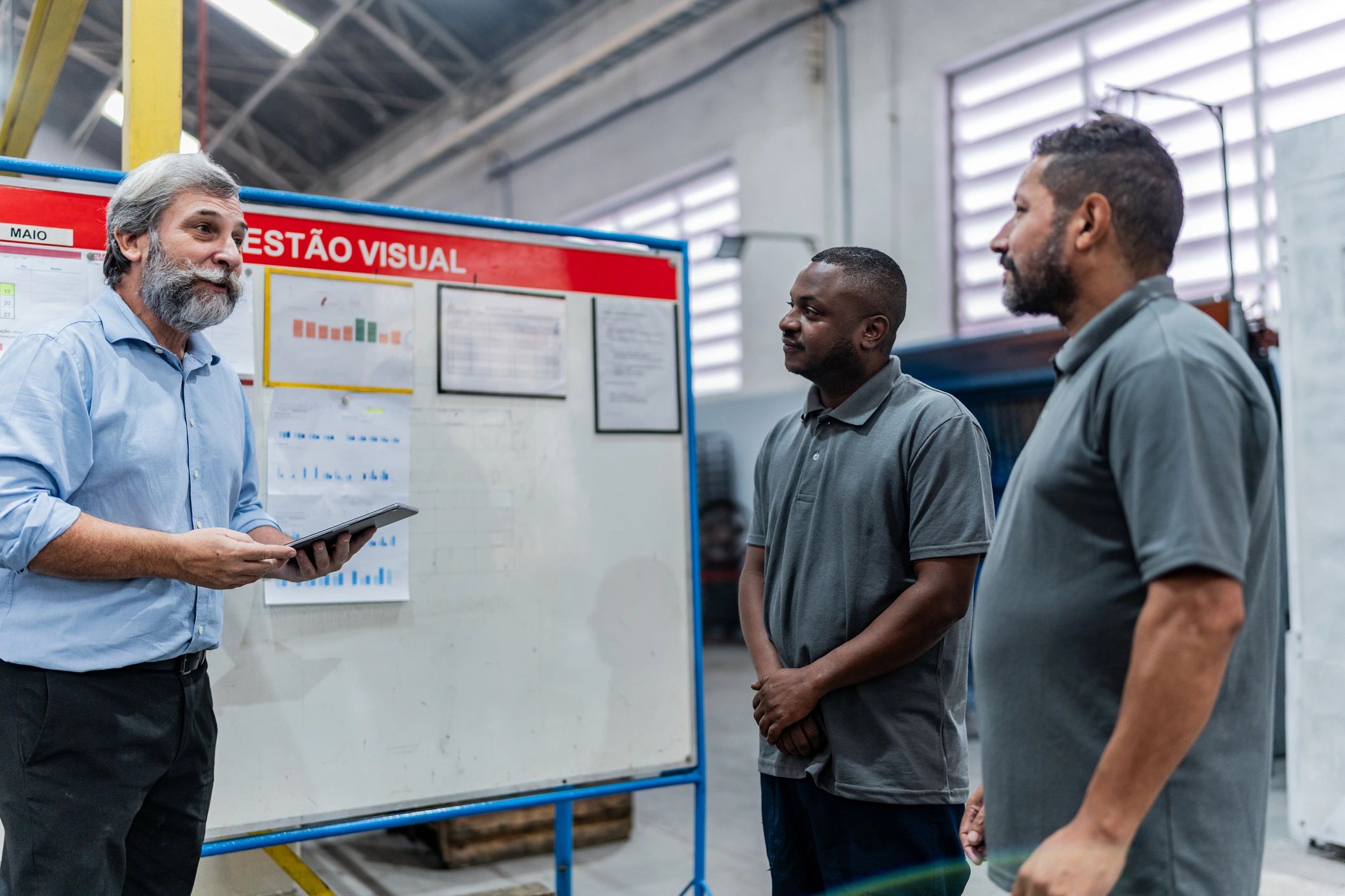 Team collaborating during a continuous improvement workshop