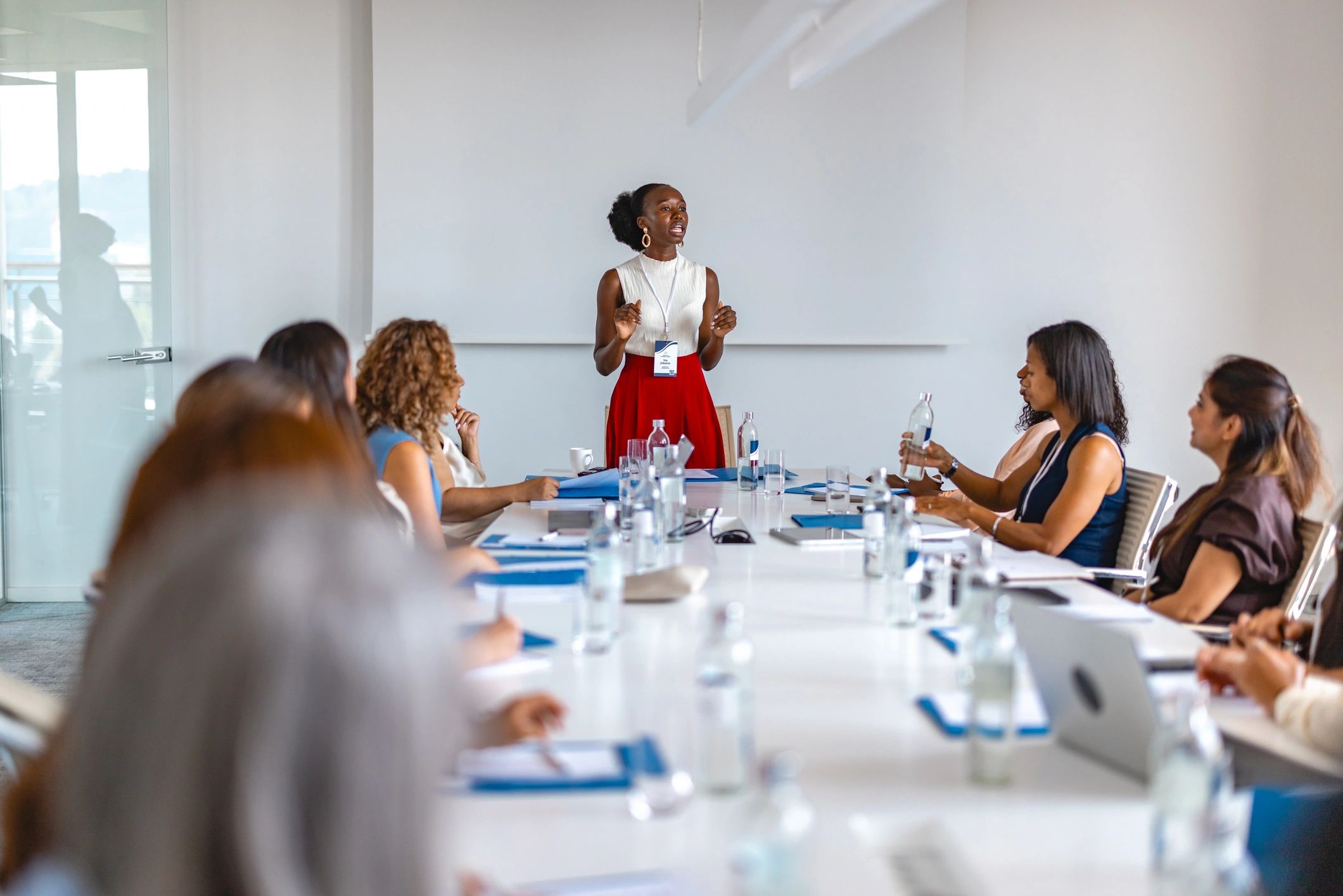 Facilitator leading a corporate training workshop